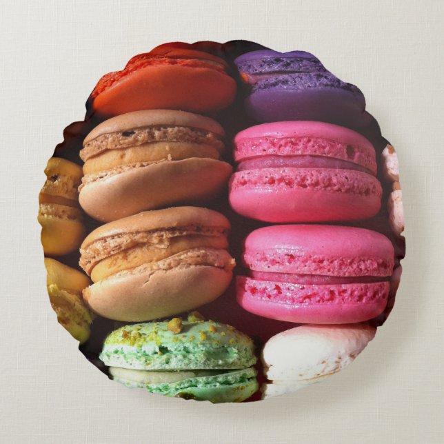 coussin rond macaron cookies (Devant)