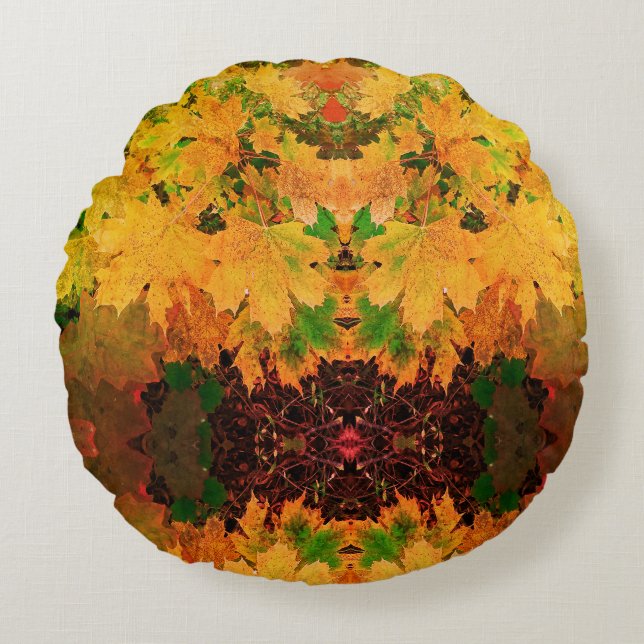 Coussin rond magique automne (Devant)