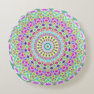 Coussin rond Mandala décoratif
