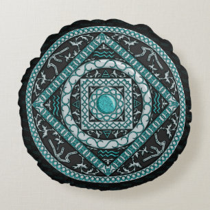 Coussin Rond Mandala du Verseau