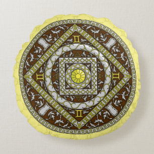 Coussin rond mandala Gemini