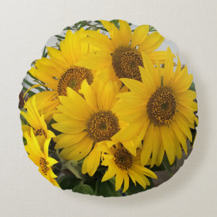coussin rond marguerite jaune