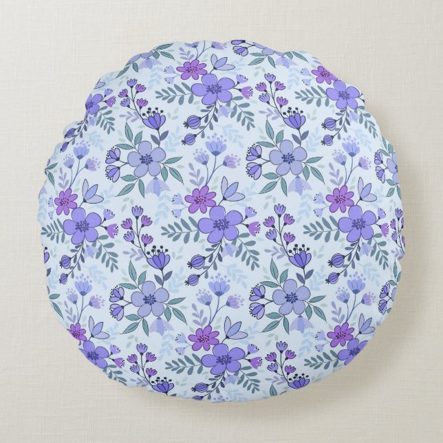 Coussin rond mignon à main violet tiré (Devant)