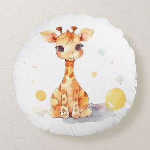 Coussin rond mignon Giraffe bébé