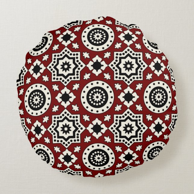 Coussin rond Motif Ajrak (Dos)
