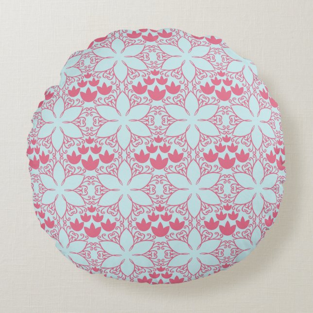 Coussin rond Motif de nappes d'eau Abstraites (Devant)