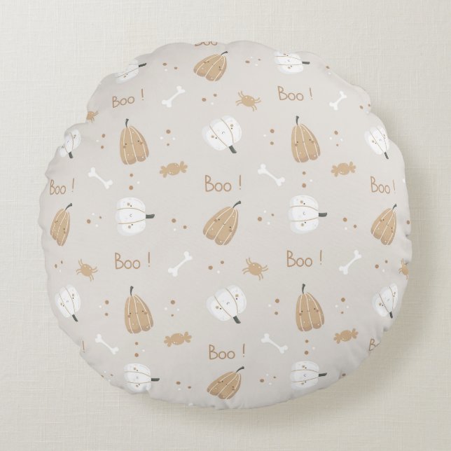 Coussin Rond Motif doux Halloween (Devant)