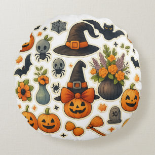 Coussin rond Motif Halloween personnalisé