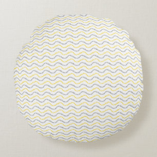 Coussin rond Motif jaune et gris