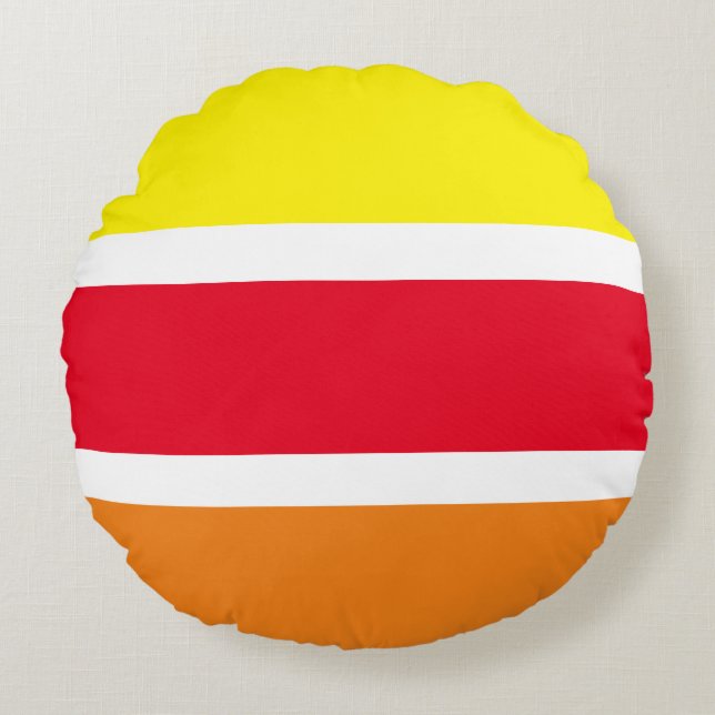 Coussin rond motif multilingue géométrique (Devant)