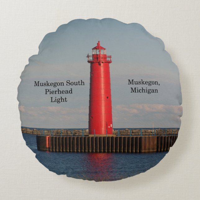 Coussin rond Muskegon South Pierhead (Devant)