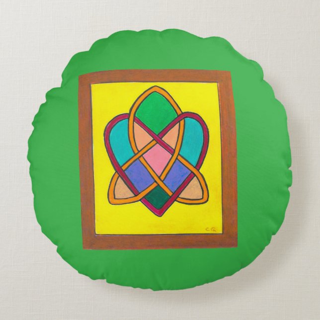 Coussin rond Nœud d'amour celtique (Devant)