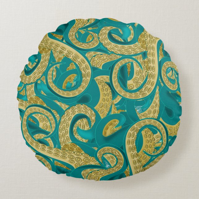 Coussin rond octopus (Devant)