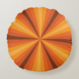 Coussin rond orange d'illusion optique