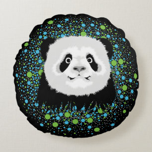 Coussin rond Panda Bear