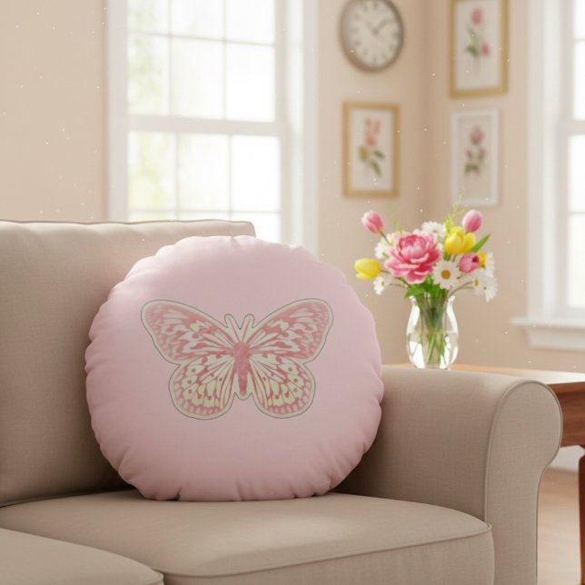 Coussin rond papillon (Créateur téléchargé)