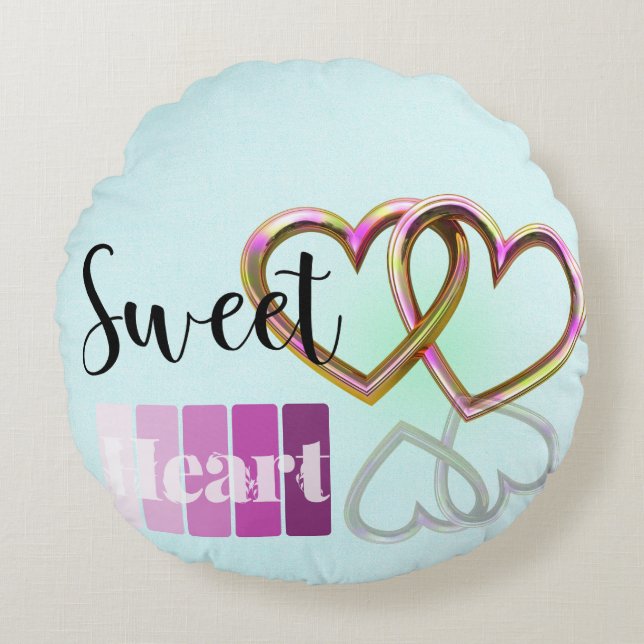 Coussin rond Pastel Charming Sweetheart (Devant)