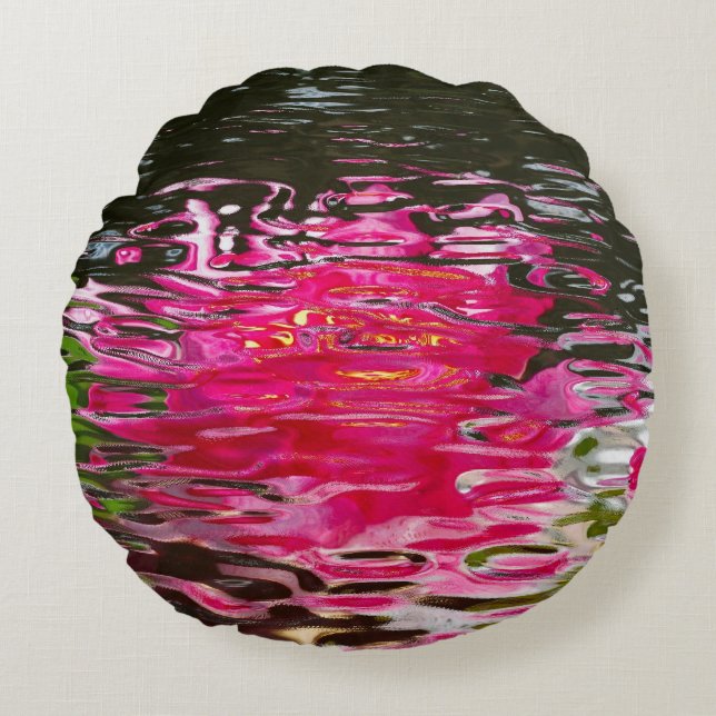 Coussin rond Pastel Water Ripples (Devant)