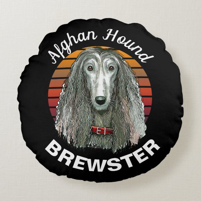 Coussin rond personnalisé de la hache afghane (Devant)
