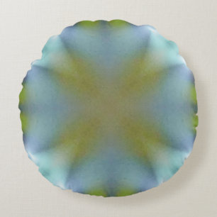 Coussin rond personnalisé vert cyan