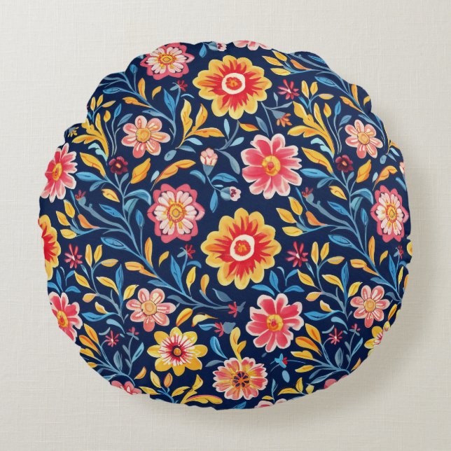 Coussin rond Petal Kissed Morning (Devant)