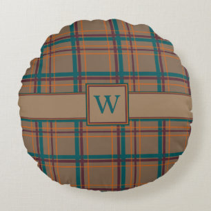 Coussin rond Plaid Chic Automne