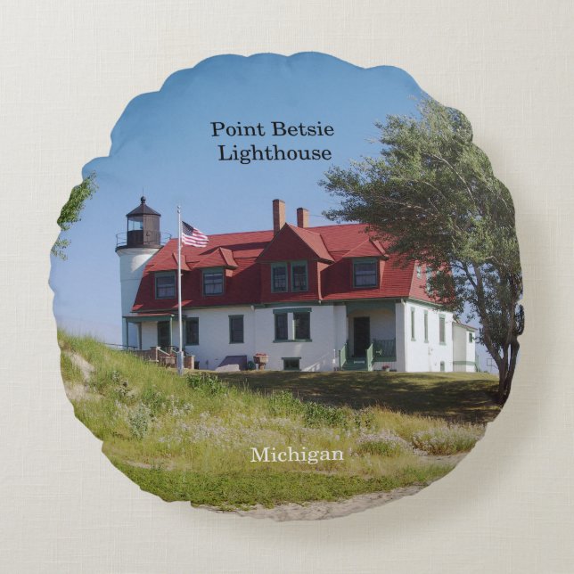 Coussin rond Point Betsie Lighthouse (Devant)