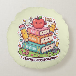Coussin rond pour remercier un professeur adorable