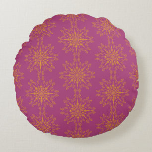 Coussin rond Retro Mandala Boysenberry