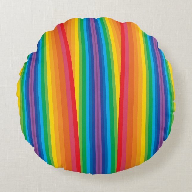 Coussin rond Retro Rainbows (Devant)