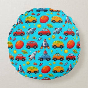 🚗 Coussin Rond Rocket Star Enfants Décoration Voi