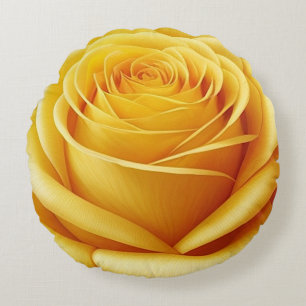 Coussin rond rose jaune