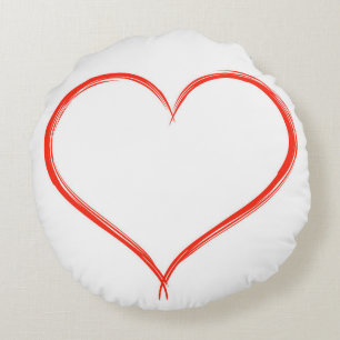 Coussin Rond Rouge Coeur