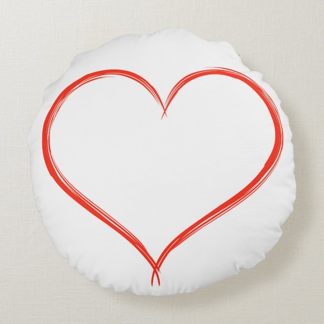Coussin Rond Rouge Coeur (Dos)