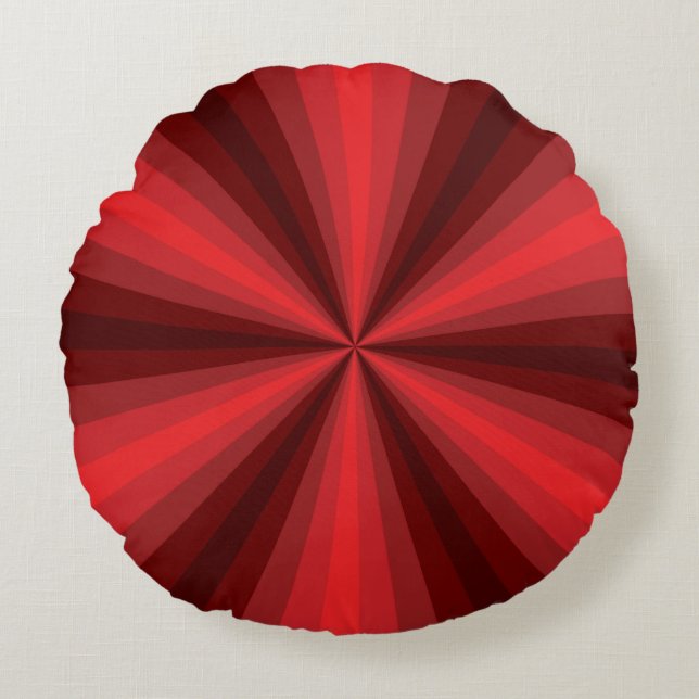 Coussin rond rouge d'illusion optique (Devant)