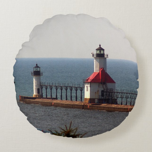 Coussin rond St. Joseph North Pierhead Lights (Devant)
