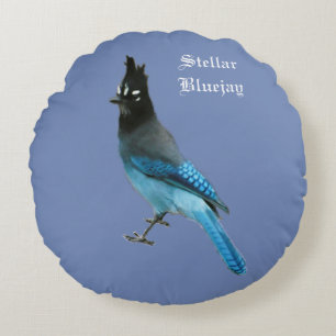 Coussin rond Stellar Blue Jay