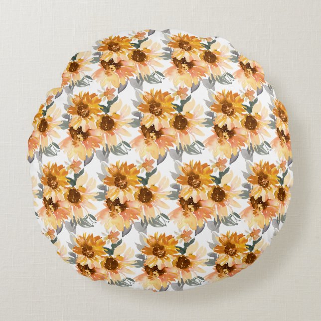 Coussin rond Sunflowers (Devant)