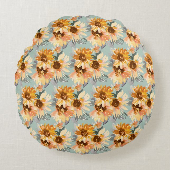 Coussin rond Sunflowers (Devant)