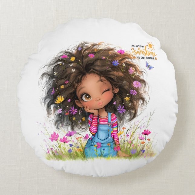 Coussin Rond Sunshine Girl (Devant)