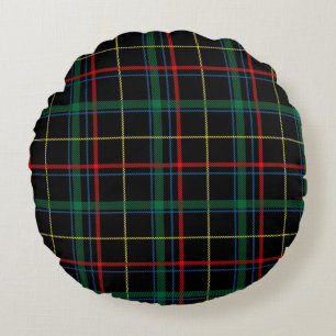 coussin rond tartan plaid