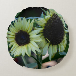 Coussin rond tournesol
