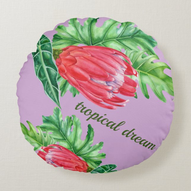 Coussin rond Tropical (Devant)