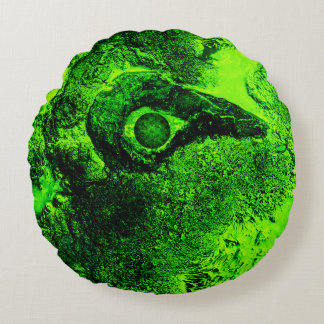 coussin rond vert