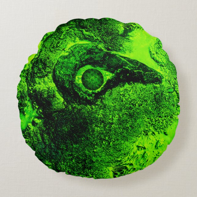 coussin rond vert (Devant)