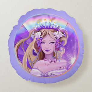 Coussin rond violet Sun Fairy