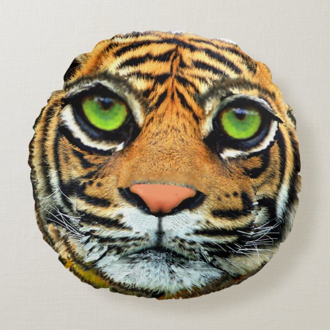Coussin rond Wild Tiger Face (Devant)
