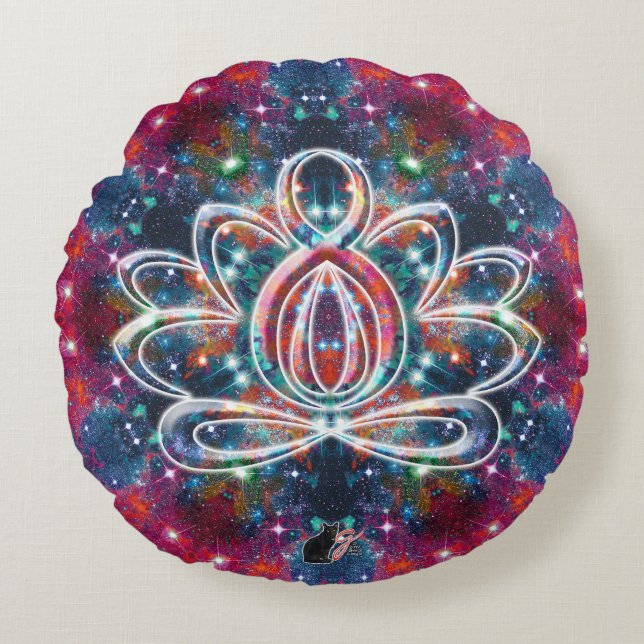 Coussin Rond Zen Lotus (Devant)