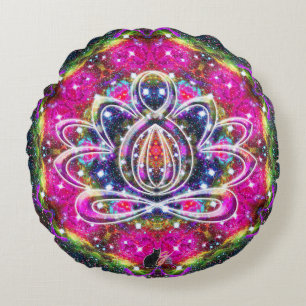 Coussin rond Zen Lotus dans l'atmosphère