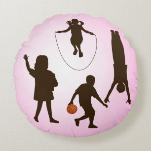 Coussin ronde avec enfants